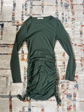 Live To Be Spoiled Ribbed Long Sleeve Top in Olive Green